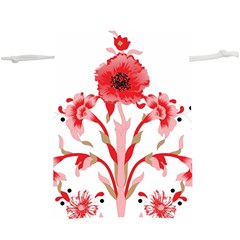 A Design Of A Red Flower On A White Background Lightweight Drawstring Pouch (xl)