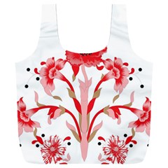 A Design Of A Red Flower On A White Background Full Print Recycle Bag (xxl)