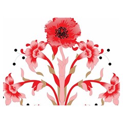 A Design Of A Red Flower On A White Background Two Sides Premium Plush Fleece Blanket (baby Size)