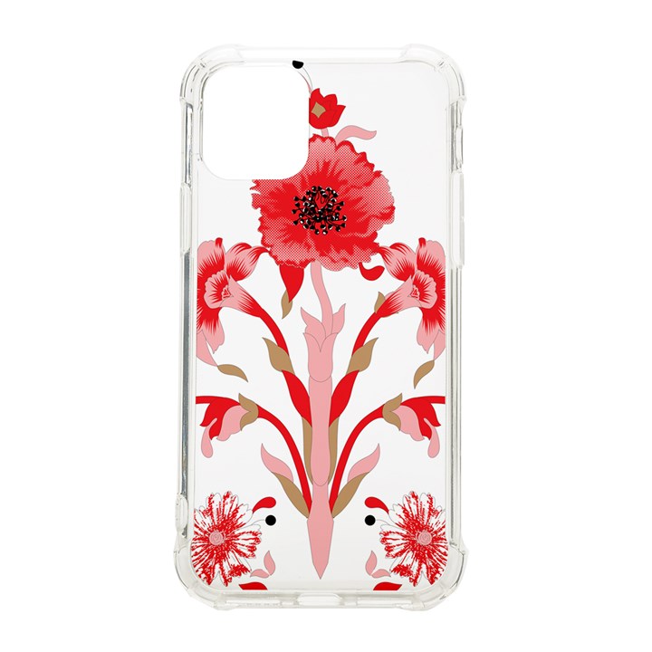 A Design Of A Red Flower On A White Background iPhone 11 Pro 5.8 Inch TPU UV Print Case