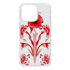 A Design Of A Red Flower On A White Background Iphone 13 Pro Tpu Uv Print Case