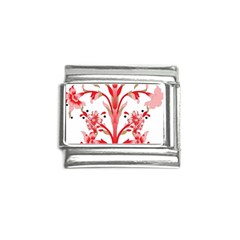 A Design Of A Red Flower On A White Background Italian Charm (9mm)