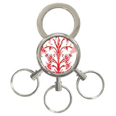 A Design Of A Red Flower On A White Background 3-ring Key Chain by catchydesignhill