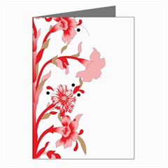 A Design Of A Red Flower On A White Background Greeting Cards (pkg Of 8)