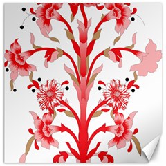 A Design Of A Red Flower On A White Background Canvas 20  X 20 