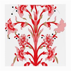 A Design Of A Red Flower On A White Background Medium Glasses Cloth (2 Sides)