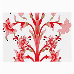 A Design Of A Red Flower On A White Background Large Glasses Cloth