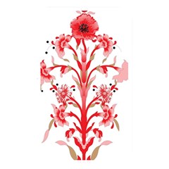 A Design Of A Red Flower On A White Background Memory Card Reader (rectangular)