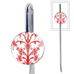 A Design Of A Red Flower On A White Background Book Mark