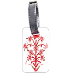 A Design Of A Red Flower On A White Background Luggage Tag (one Side)