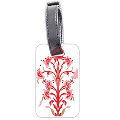 A Design Of A Red Flower On A White Background Luggage Tag (two Sides)