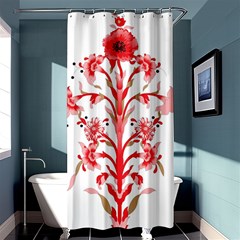 A Design Of A Red Flower On A White Background Shower Curtain 36  X 72  (stall) 