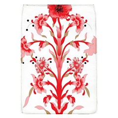 A Design Of A Red Flower On A White Background Removable Flap Cover (l)