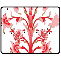 A Design Of A Red Flower On A White Background Two Sides Fleece Blanket (medium) by catchydesignhill