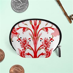 A Design Of A Red Flower On A White Background Accessory Pouch (small) by catchydesignhill