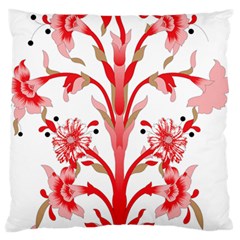 A Design Of A Red Flower On A White Background Standard Premium Plush Fleece Cushion Case (two Sides)