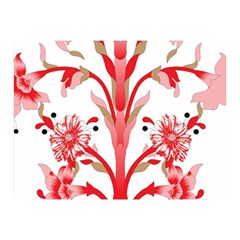 A Design Of A Red Flower On A White Background Two Sides Premium Plush Fleece Blanket (mini)