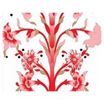 A Design Of A Red Flower On A White Background Two Sides Premium Plush Fleece Blanket (Teen Size) 60 x50  Blanket Front