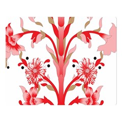 A Design Of A Red Flower On A White Background Two Sides Premium Plush Fleece Blanket (large)