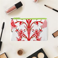 A Design Of A Red Flower On A White Background Cosmetic Bag (xs) by catchydesignhill