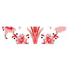 A Design Of A Red Flower On A White Background Oblong Satin Scarf (16  X 60 )