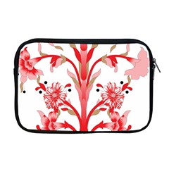 A Design Of A Red Flower On A White Background Apple Macbook Pro 17  Zipper Case