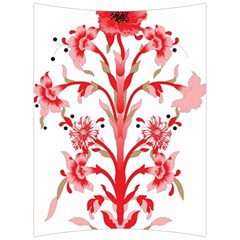 A Design Of A Red Flower On A White Background Back Support Cushion