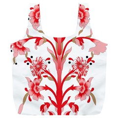 A Design Of A Red Flower On A White Background Full Print Recycle Bag (xxxl)