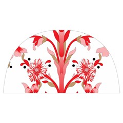 A Design Of A Red Flower On A White Background Anti Scalding Pot Cap by catchydesignhill