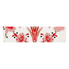 A Design Of A Red Flower On A White Background Banner And Sign 4  X 1  by catchydesignhill