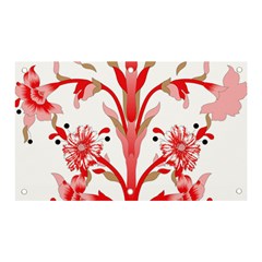 A Design Of A Red Flower On A White Background Banner And Sign 5  X 3  by catchydesignhill