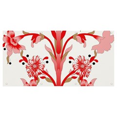 A Design Of A Red Flower On A White Background Banner And Sign 8  X 4  by catchydesignhill