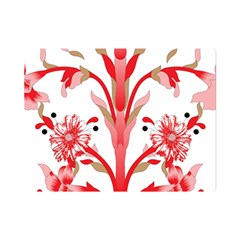 A Design Of A Red Flower On A White Background Premium Plush Fleece Blanket (mini) by catchydesignhill