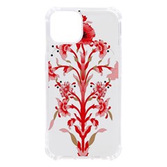 A Design Of A Red Flower On A White Background Iphone 13 Tpu Uv Print Case