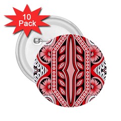 A Design Of A Red And White Pattern 2 25  Buttons (10 Pack) 