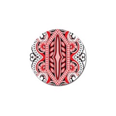 A Design Of A Red And White Pattern Golf Ball Marker (4 Pack)