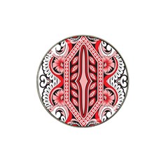 A Design Of A Red And White Pattern Hat Clip Ball Marker (4 Pack)