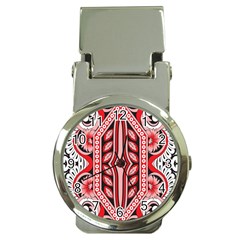 A Design Of A Red And White Pattern Money Clip Watches