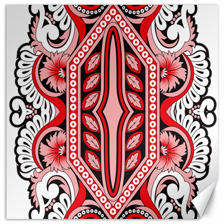 A Design Of A Red And White Pattern Canvas 16  x 16 