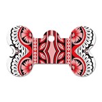 A Design Of A Red And White Pattern Dog Tag Bone (One Side) Front