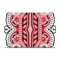 A Design Of A Red And White Pattern Plate Mats