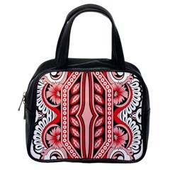 A Design Of A Red And White Pattern Classic Handbag (one Side)