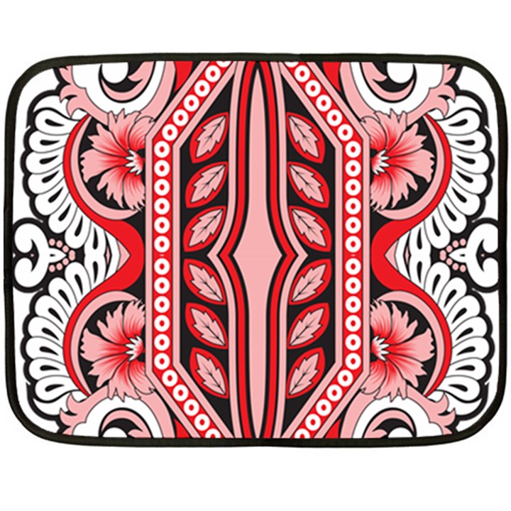 A Design Of A Red And White Pattern Two Sides Fleece Blanket (Mini)