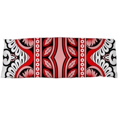 A Design Of A Red And White Pattern One Side Body Pillow Cases