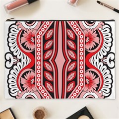 A Design Of A Red And White Pattern Cosmetic Bag (xxxl) by catchydesignhill