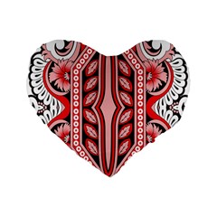 A Design Of A Red And White Pattern Standard 16  Premium Heart Shape Cushions by catchydesignhill