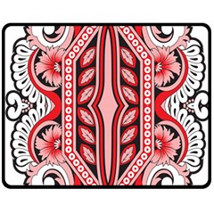 A Design Of A Red And White Pattern Two Sides Fleece Blanket (medium)