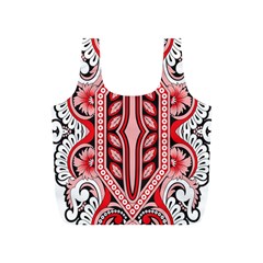 A Design Of A Red And White Pattern Full Print Recycle Bag (s)