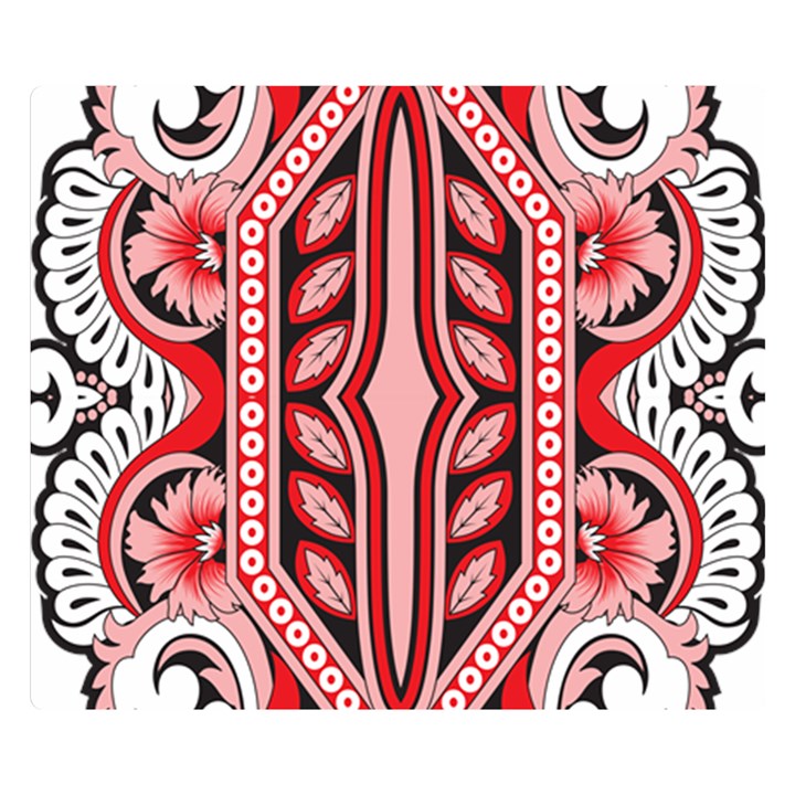 A Design Of A Red And White Pattern Two Sides Premium Plush Fleece Blanket (Kids Size)