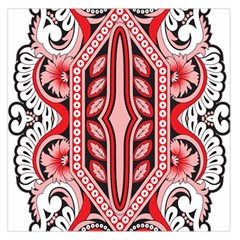 A Design Of A Red And White Pattern Square Satin Scarf (36  X 36 )